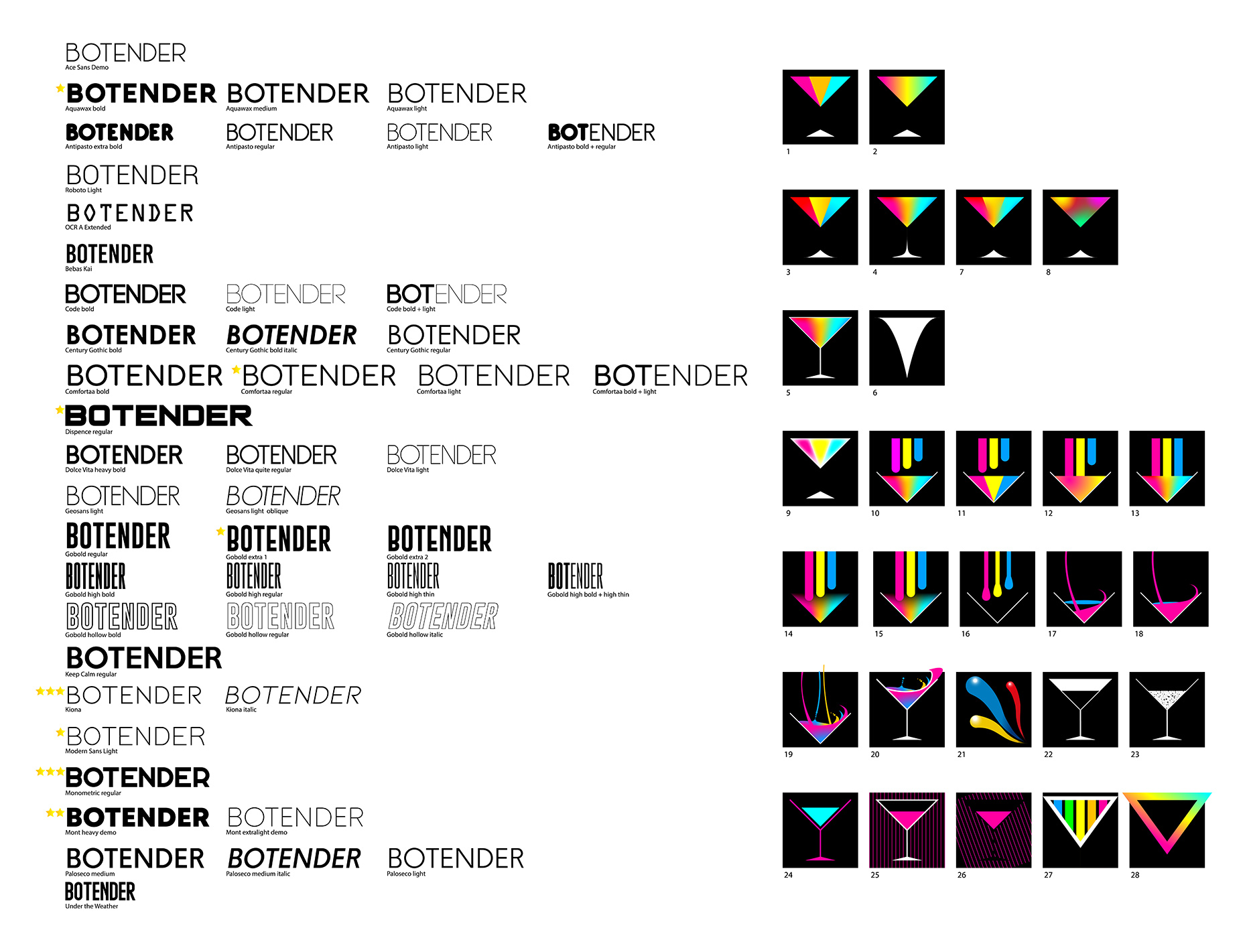 logo lettering and early concepts