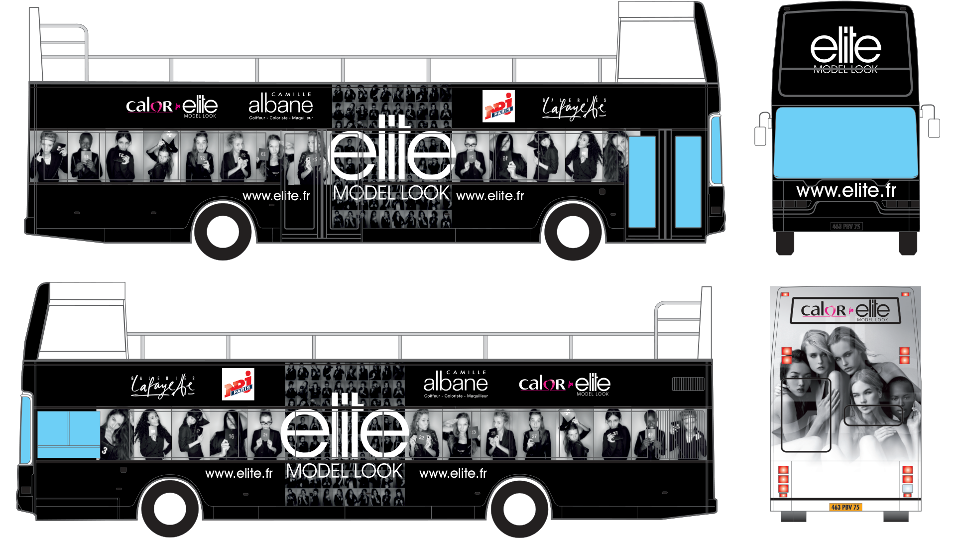 Elite Model Look 2009 full vinyl bus wrap campaign
